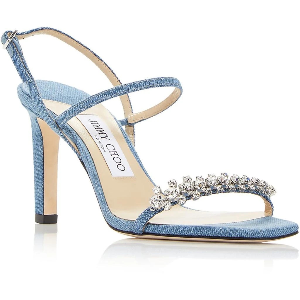 商品Jimmy Choo|Jimmy Choo Womens Meira 85 Leather Rhinestone Slingback Sandals,价格¥1905,第1张图片