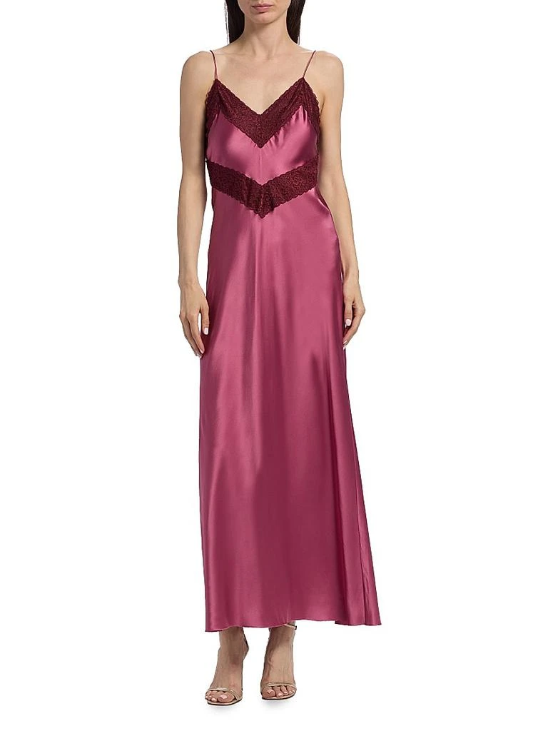 商品LOVESHACKFANCY|Lace-Trim Silk Maxi Dress,价格¥3589,第3张图片详细描述