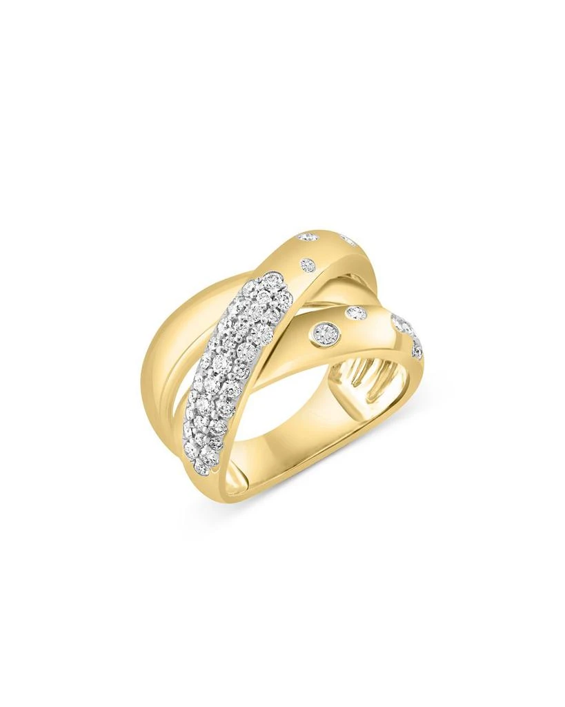 商品Bloomingdale's|Diamond Pavé Crossover Ring in 14K Yellow Gold,价格¥24540,第1张图片