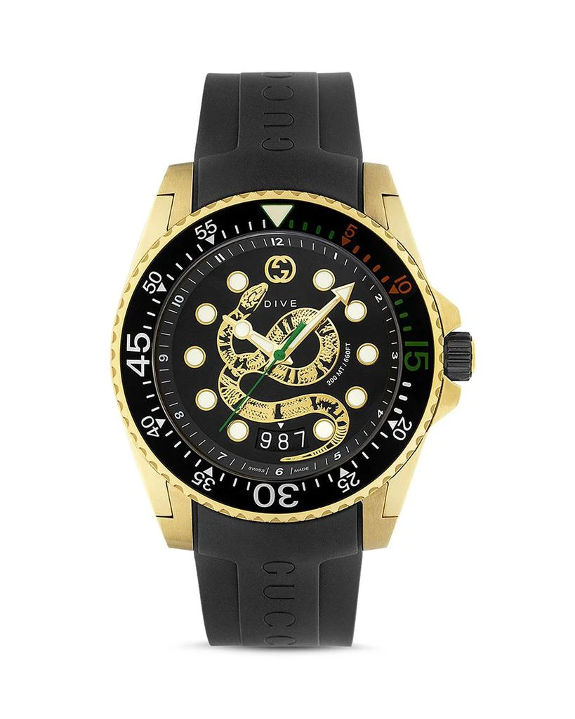 商品Gucci|Diver Black Watch, 45mm,价格¥13135,第1张图片