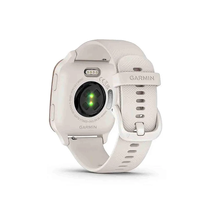 GARMIN 男女同款粉色精钢表盘白色硅胶表带多功能智能手表37MM 商品