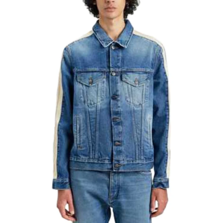 商品[国内直发] Palm Angels|条纹细节牛仔外套 男款 蓝色,价格¥2859,第8张图片详细描述