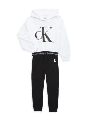 商品Calvin Klein|Boy's 2-Piece Logo Hoodie & Joggers Set,价格¥282,第1张图片