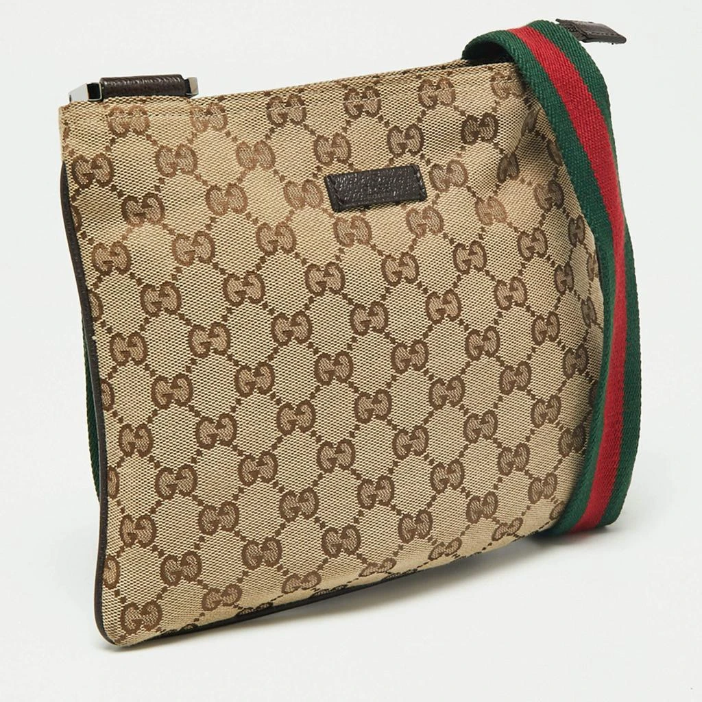 商品[二手商品] Gucci|Gucci Beige GG Canvas And Leather Web Messenger Bag,价格¥4828,第3张图片详细描述