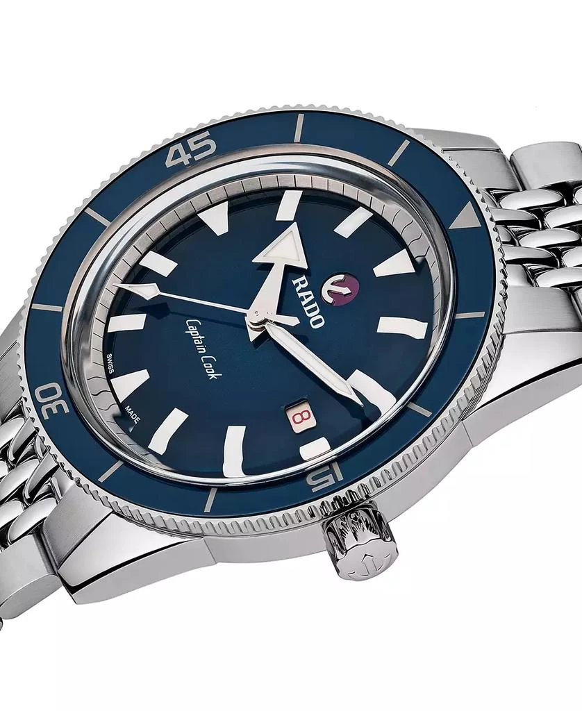 商品Rado|Men's Swiss Automatic Captain Cook Tradition Stainless Steel Diver Bracelet Diver Watch 42mm,价格¥16709,第3张图片详细描述