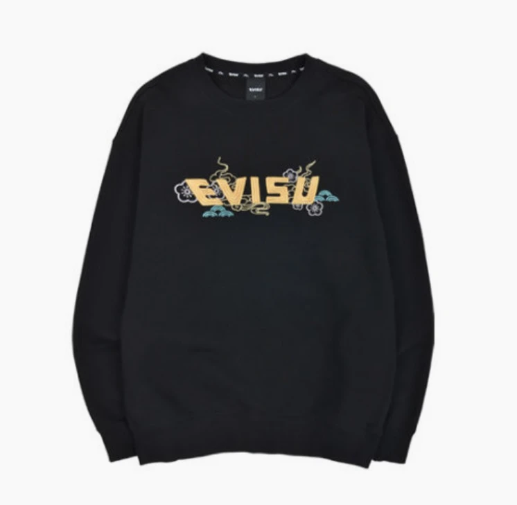 商品Evisu|【享贝家】Evisu 休闲宽松圆领卫衣 男女同款 灰色/黑色（预售款，10天发货）EU1MTS702,价格¥313,第1张图片