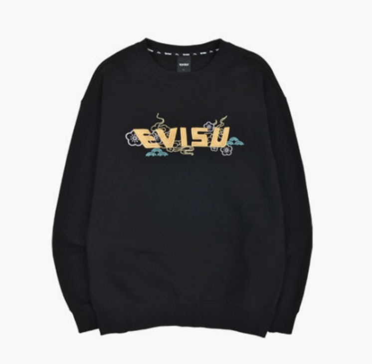 商品Evisu|【享贝家】Evisu 休闲宽松圆领卫衣 男女同款 灰色/黑色（预售款，10天发货）EU1MTS702,价格¥304,第1张图片