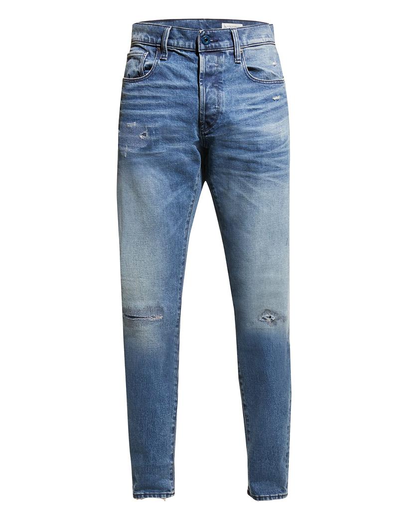 Men's 3301 Distressed Slim-Fit Jeans商品第2张图片规格展示