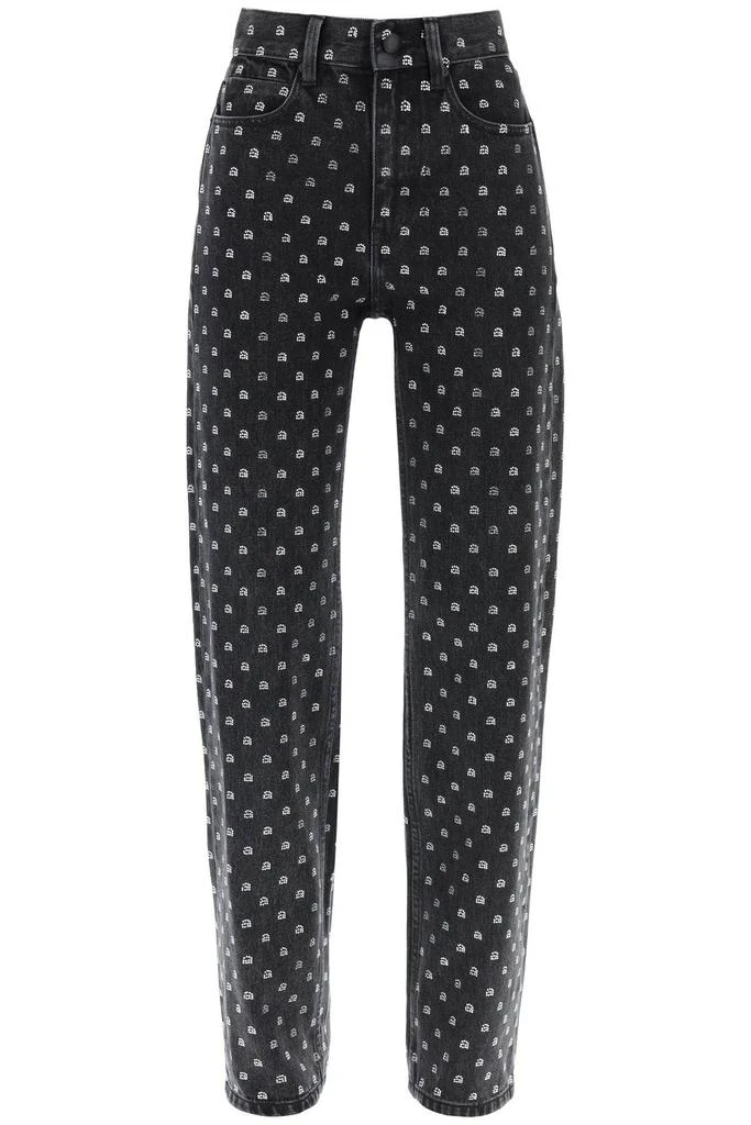 商品Alexander Wang|CRYSTAL LOGO STRAIGHT JEANS,价格¥5509,第1张图片