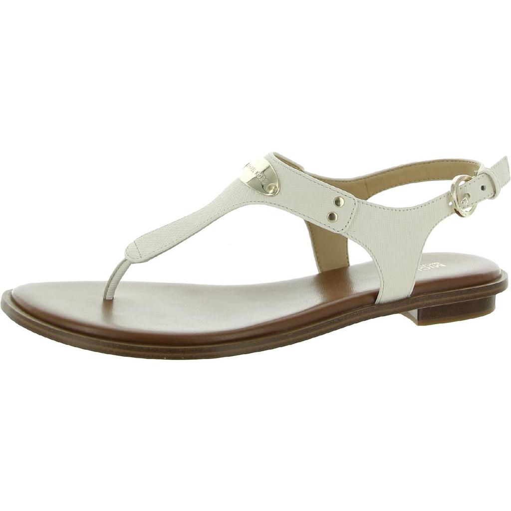 MICHAEL Michael Kors Women's Leather MK Plate T-Strap Thong Sandals商品第7张图片规格展示