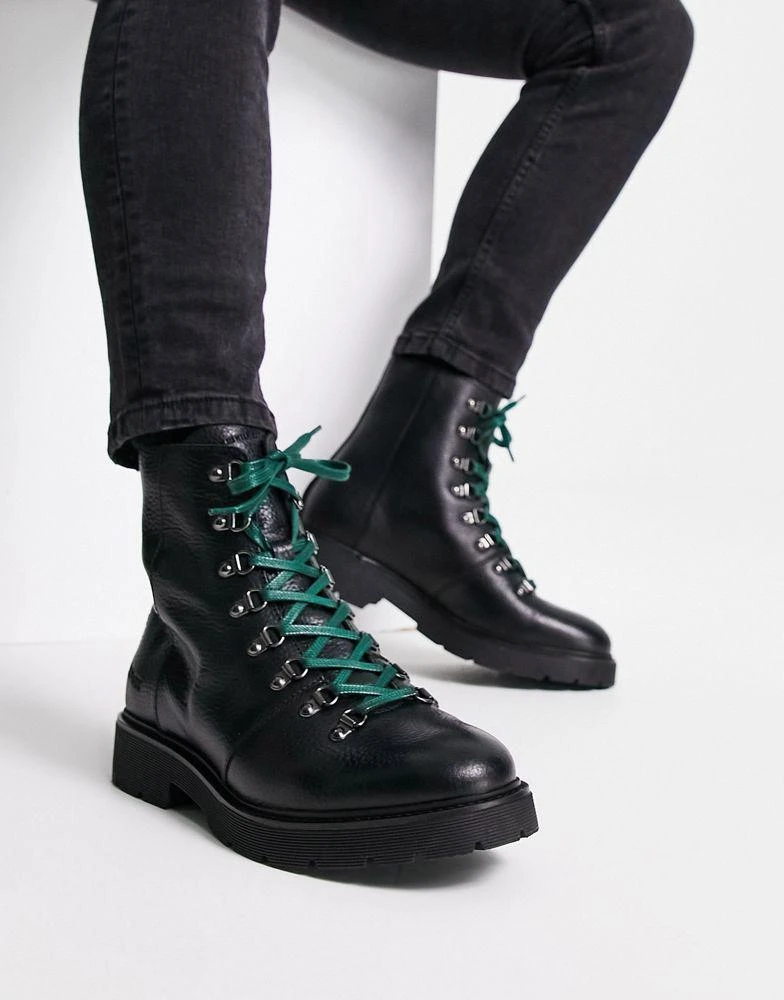 商品Tommy Hilfiger|Tommy Hilfiger lace up boots in black,价格¥1017,第1张图片