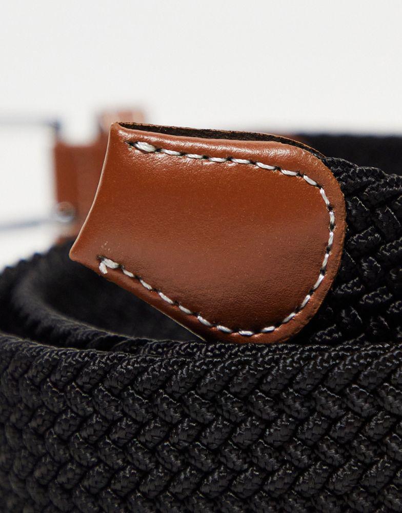 Bolongaro Trevor textured jeans belt in black商品第4张图片规格展示
