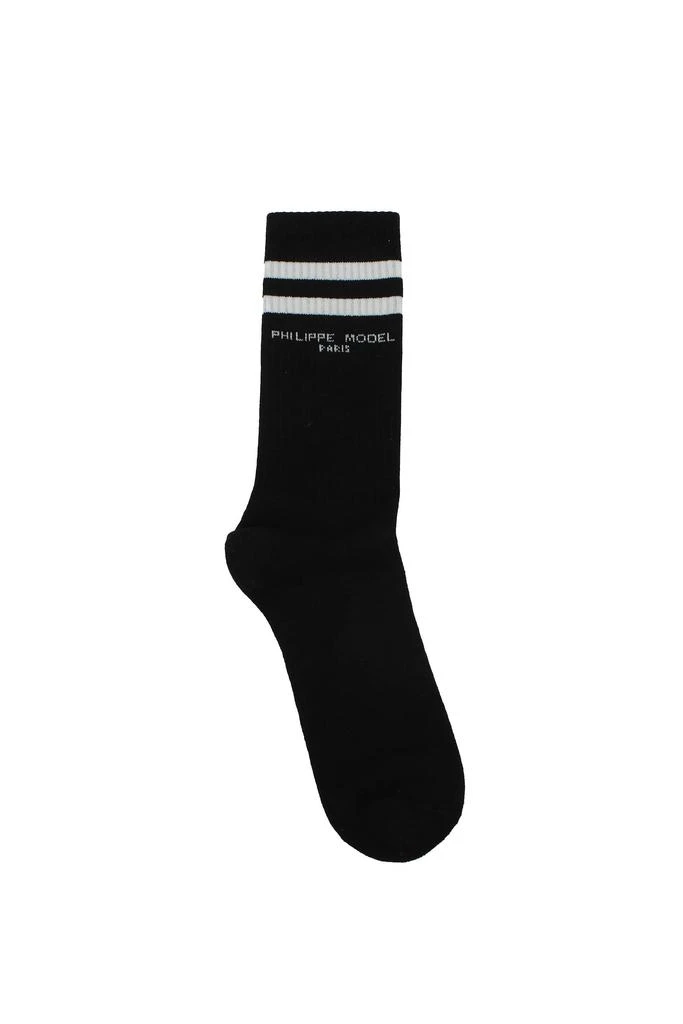 商品PHILIPPE MODEL|Short socks Cotton Black White,价格¥225,第1张图片