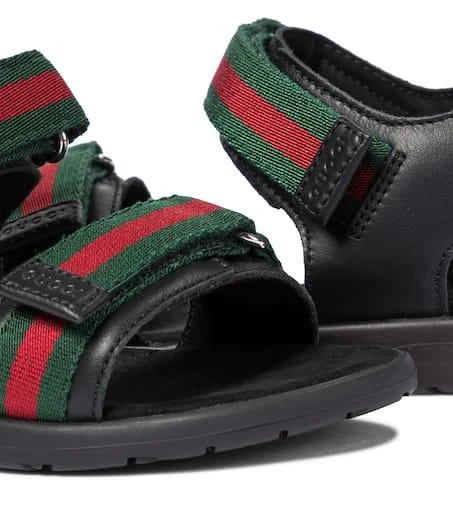 商品Gucci|Web leather sandals,价格¥2029,第5张图片详细描述