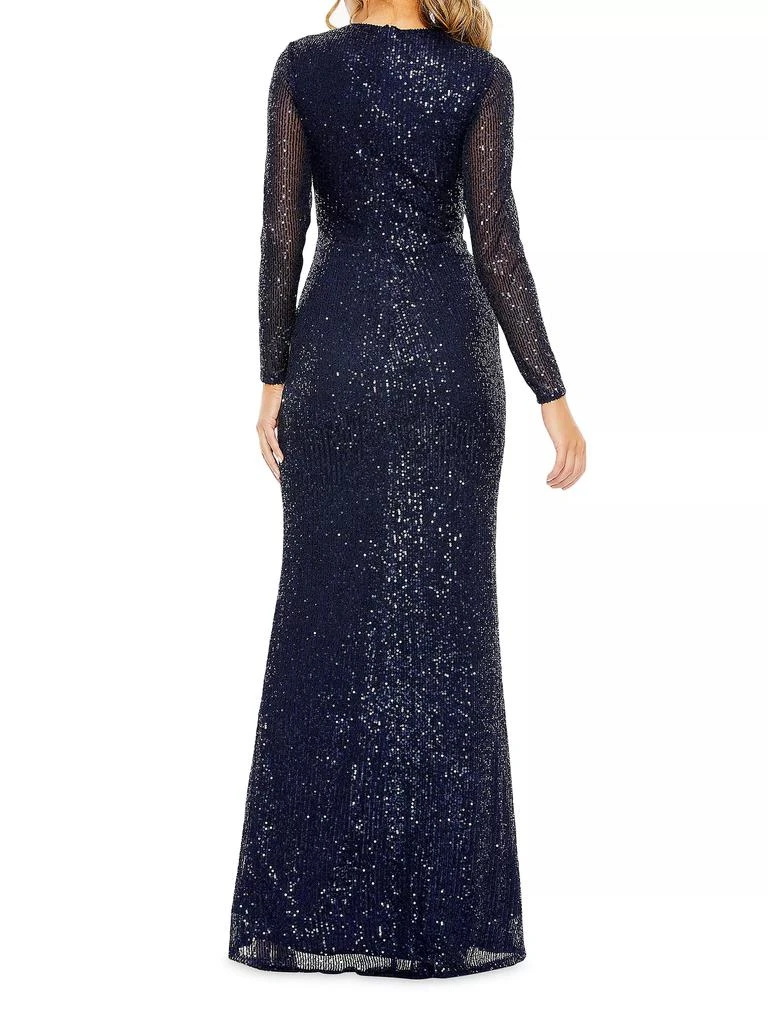 商品Mac Duggal|Sequined Knotted Column Gown,价格¥2984,第2张图片详细描述