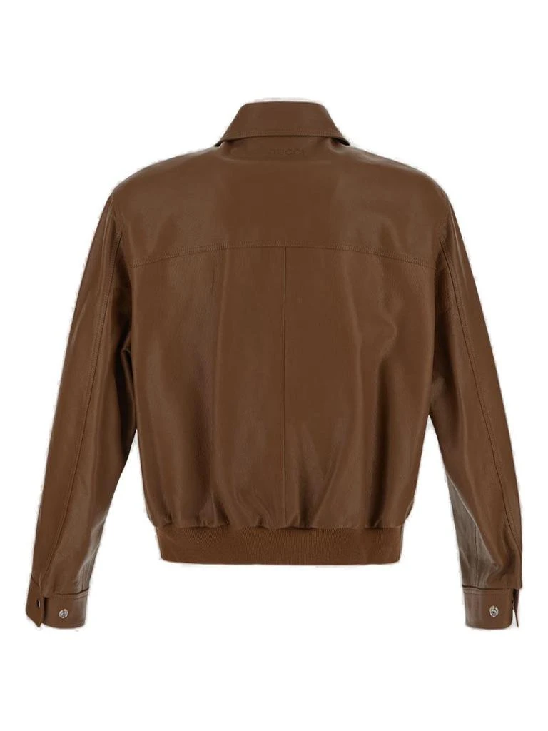 商品Gucci|Gucci Panelled Leather Jacket,价格¥27909,第2张图片详细描述
