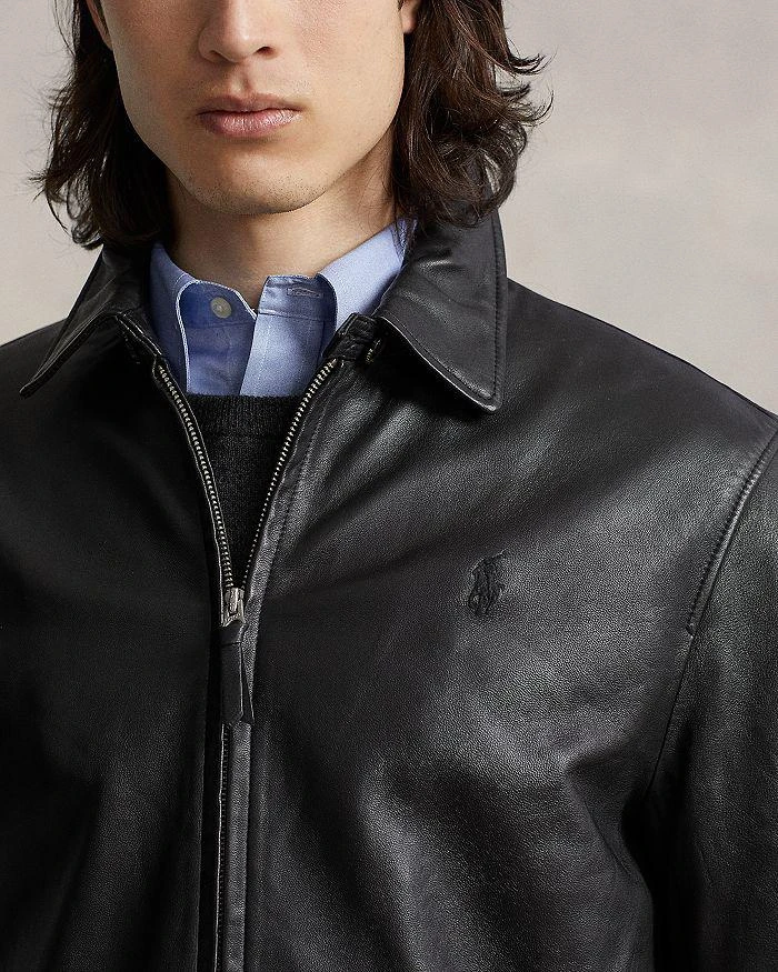 商品Ralph Lauren|Maxwell Lambskin Leather Zip Jacket,价格¥5194,第4张图片详细描述