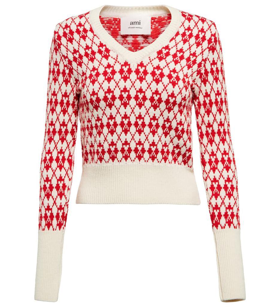 商品AMI|Ami de Cœur jacquard sweater,价格¥2206,第1张图片