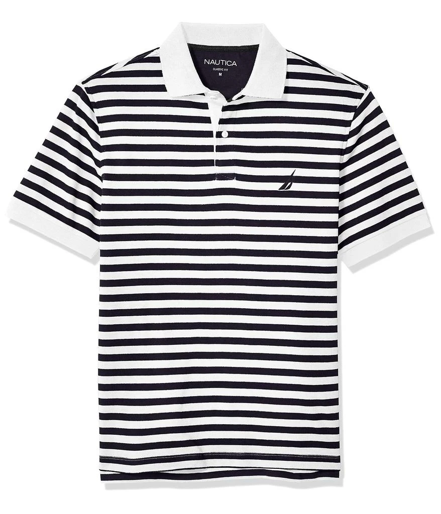 商品Nautica|Men's Classic Fit 100% Cotton Soft Short Sleeve Stripe Polo Shirt,价格¥225,第1张图片