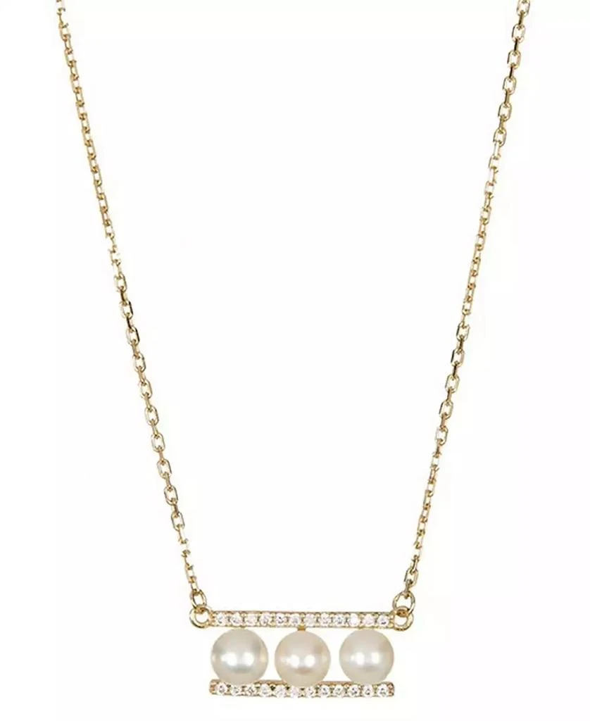 商品ADORNIA|14k Gold-Plated Imitation Pearl Bar Pendant Necklace, 16" + 2" extender,价格¥234,第1张图片