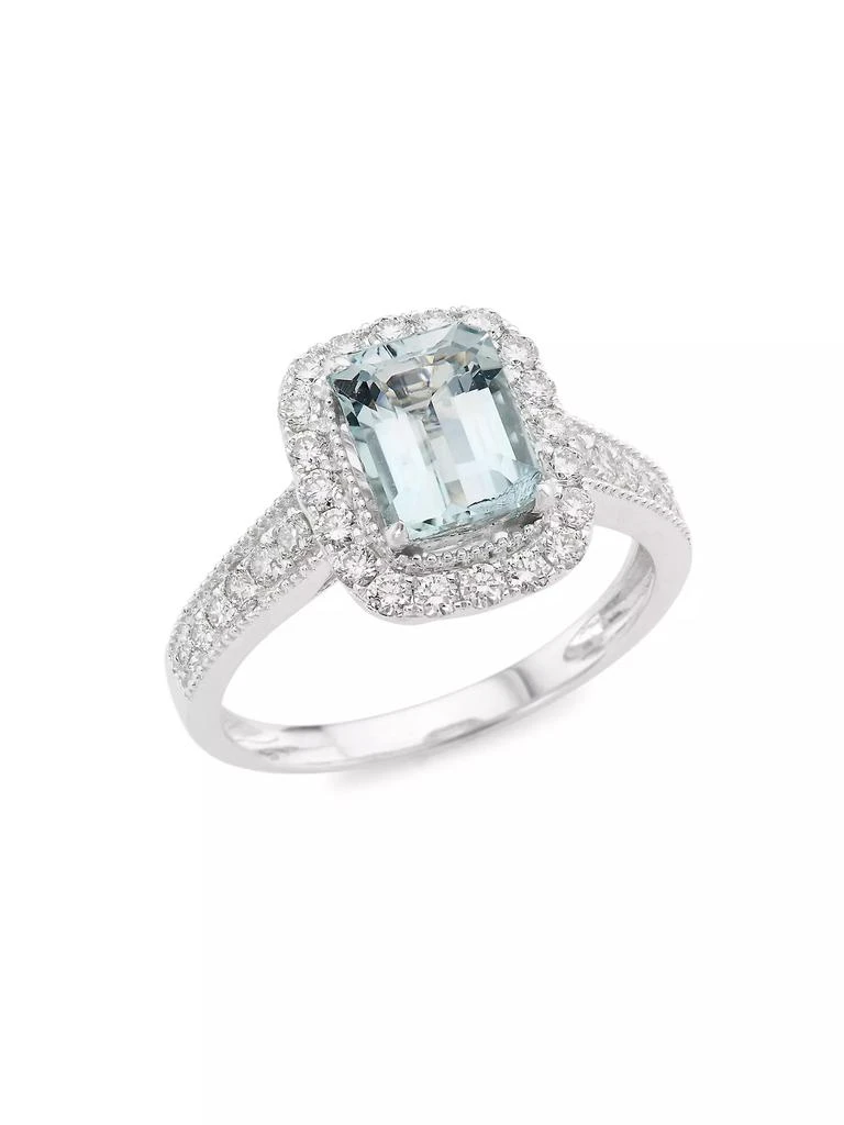 商品Saks Fifth Avenue Collection|14K White Gold, Aquamarine & 0.52 TCW Diamond Ring,价格¥18143,第1张图片