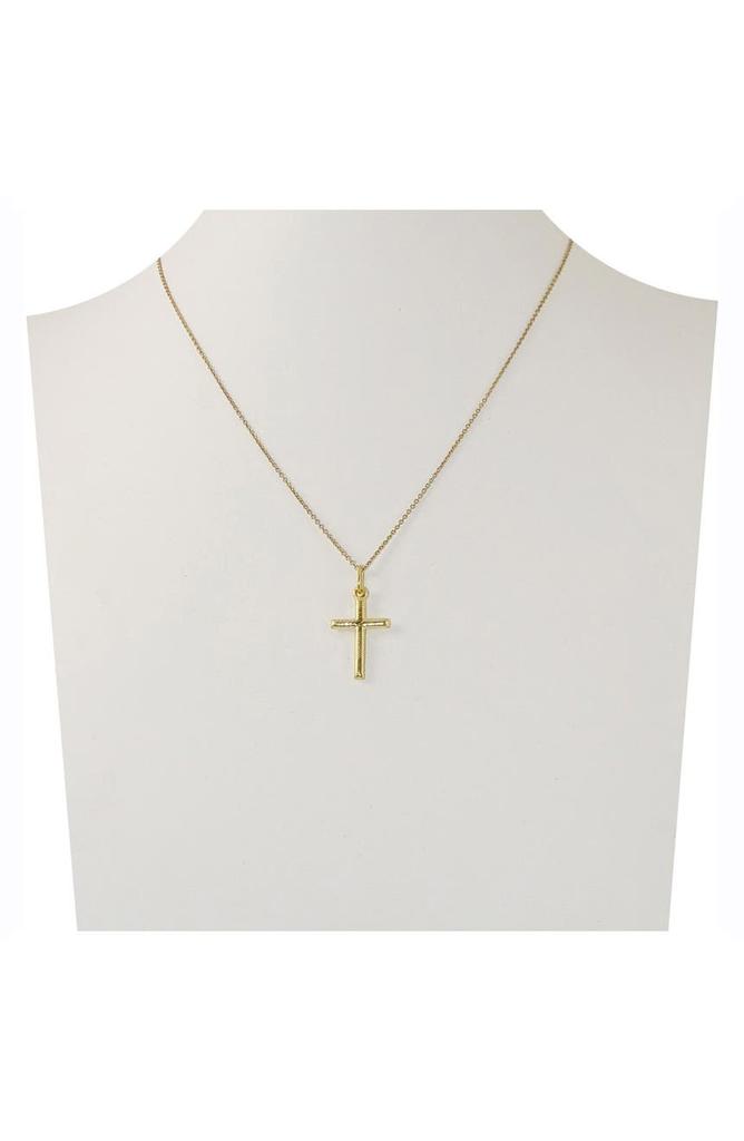 18K Gold Vermeil Italian Design Cross Pendant Necklace商品第3张图片规格展示