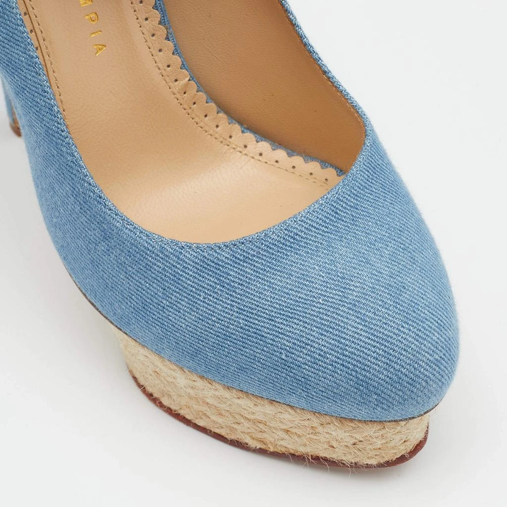 Charlotte Olympia Blue Denim Dolores Platform Ankle Strap Pumps Size 39 商品