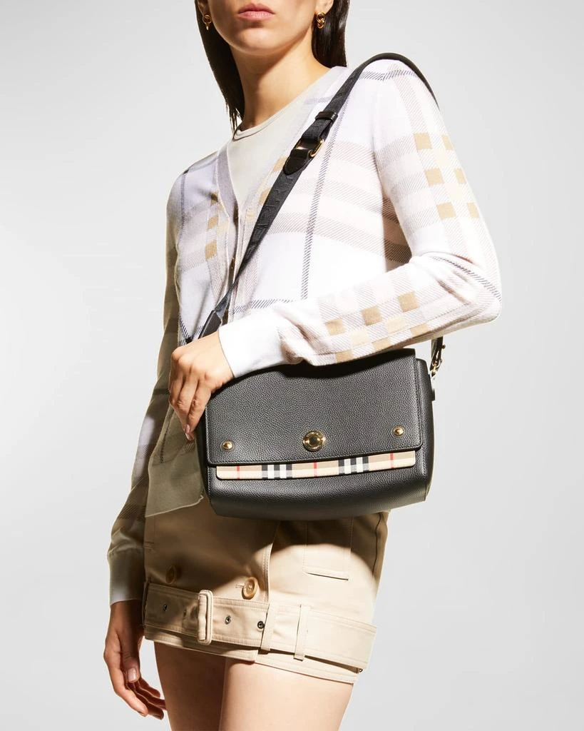 商品Burberry|Note Medium Leather & Vintage Check Crossbody Bag,价格¥11619,第4张图片详细描述