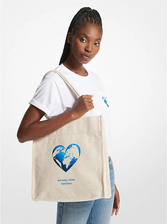 商品Michael Kors|Watch Hunger Stop Recycled Cotton Canvas Tote Bag,价格¥722,第3张图片详细描述