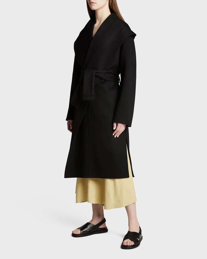 商品Vince|Draped Hooded Coat with Belt,价格¥2544,第1张图片