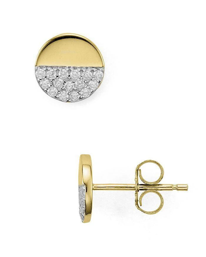 商品AQUA|Sterling Silver Circle Pavé Stud Earrings - 100% Exclusive,价格¥359,第1张图片