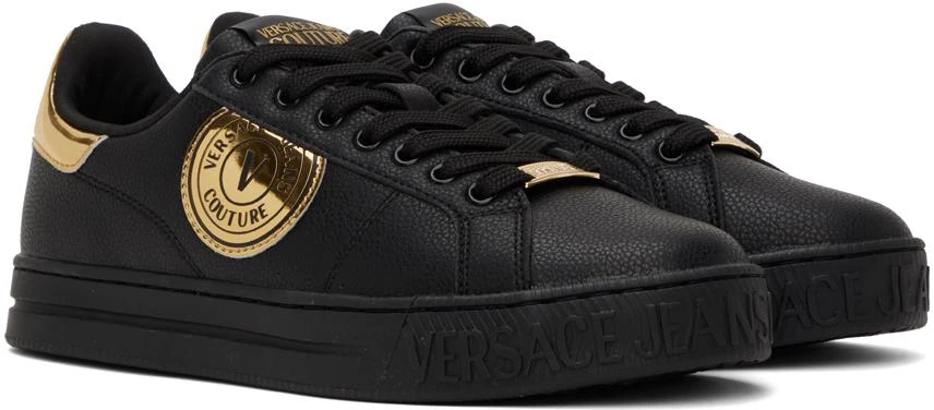 商品Versace|Black V-Emblem Court 88 Sneakers,价格¥1023,第4张图片详细描述