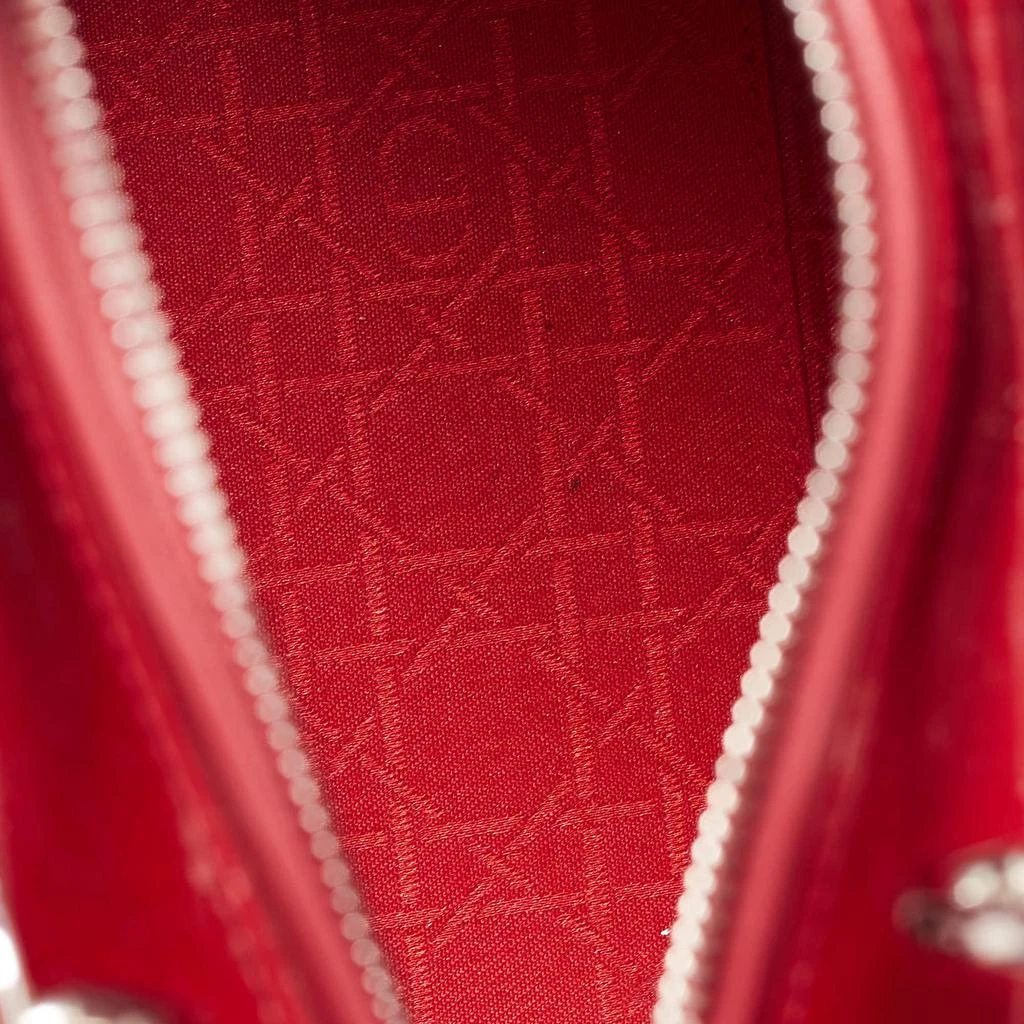 Dior Red Cannage Patent Leather Medium Lady Dior Tote  商品