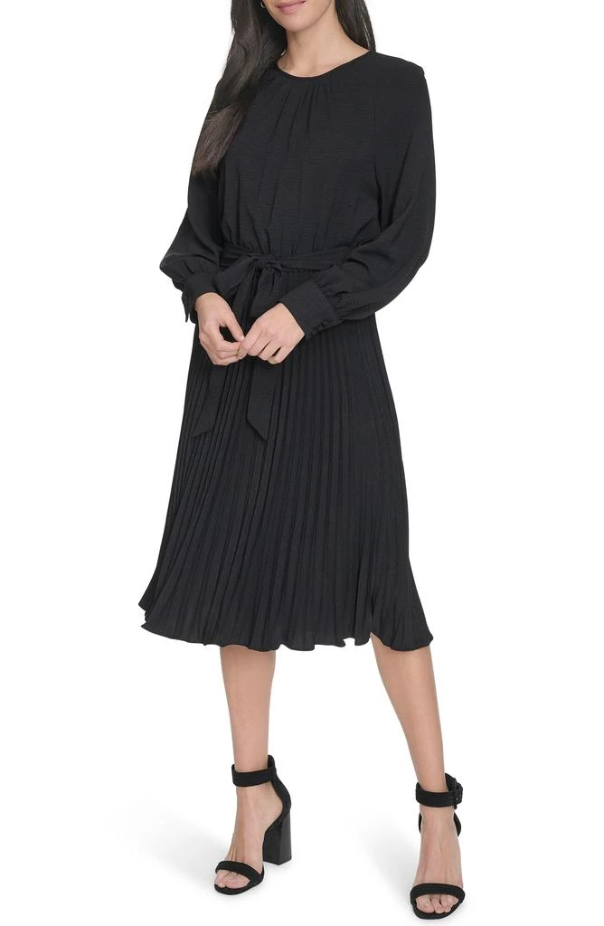 商品Calvin Klein|Aerowash Long Sleeve Pleated Midi Dress,价格¥574,第1张图片