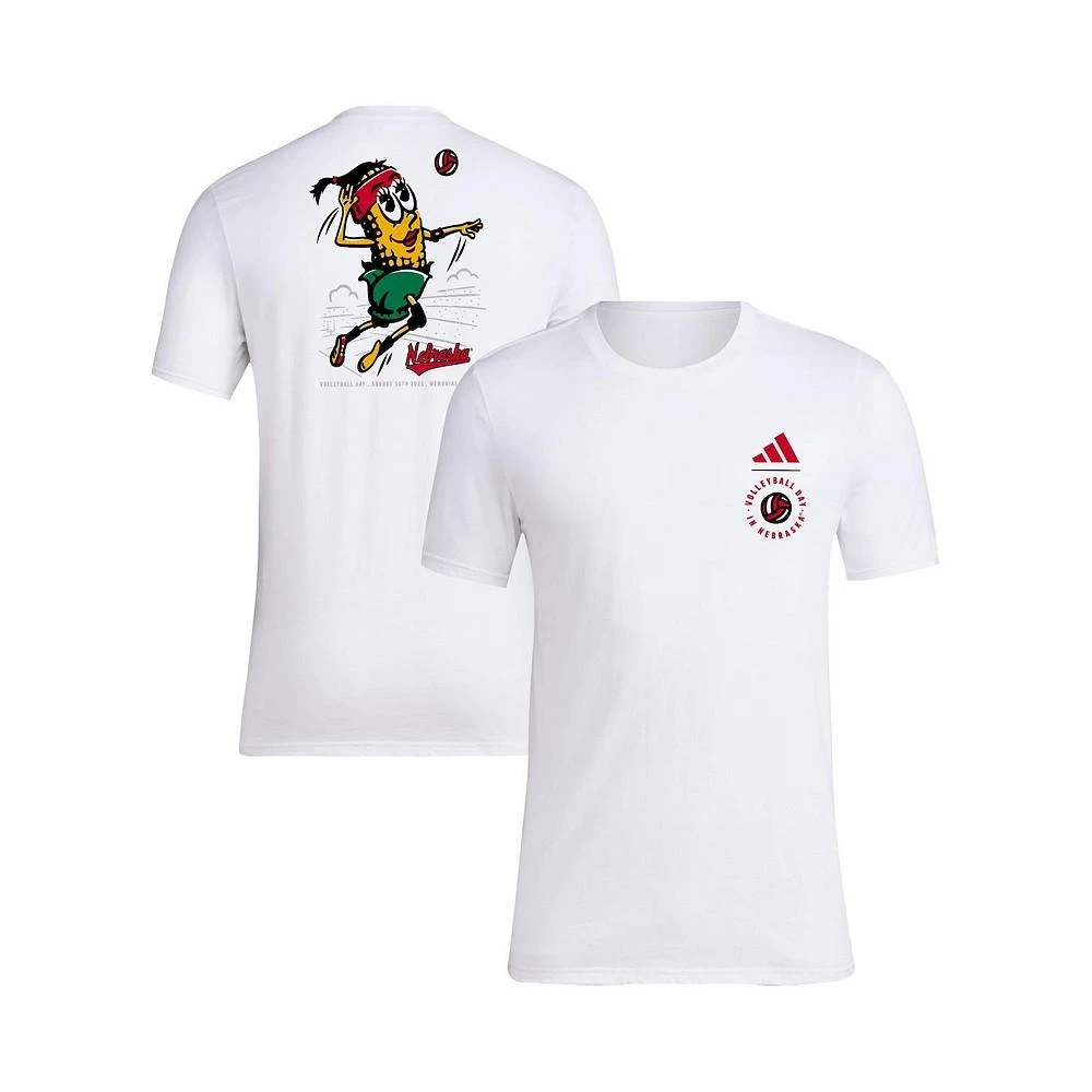 商品Adidas|Men's White Nebraska Huskers Cornetta Volleyball Day Fresh T-shirt,价格¥271,第1张图片