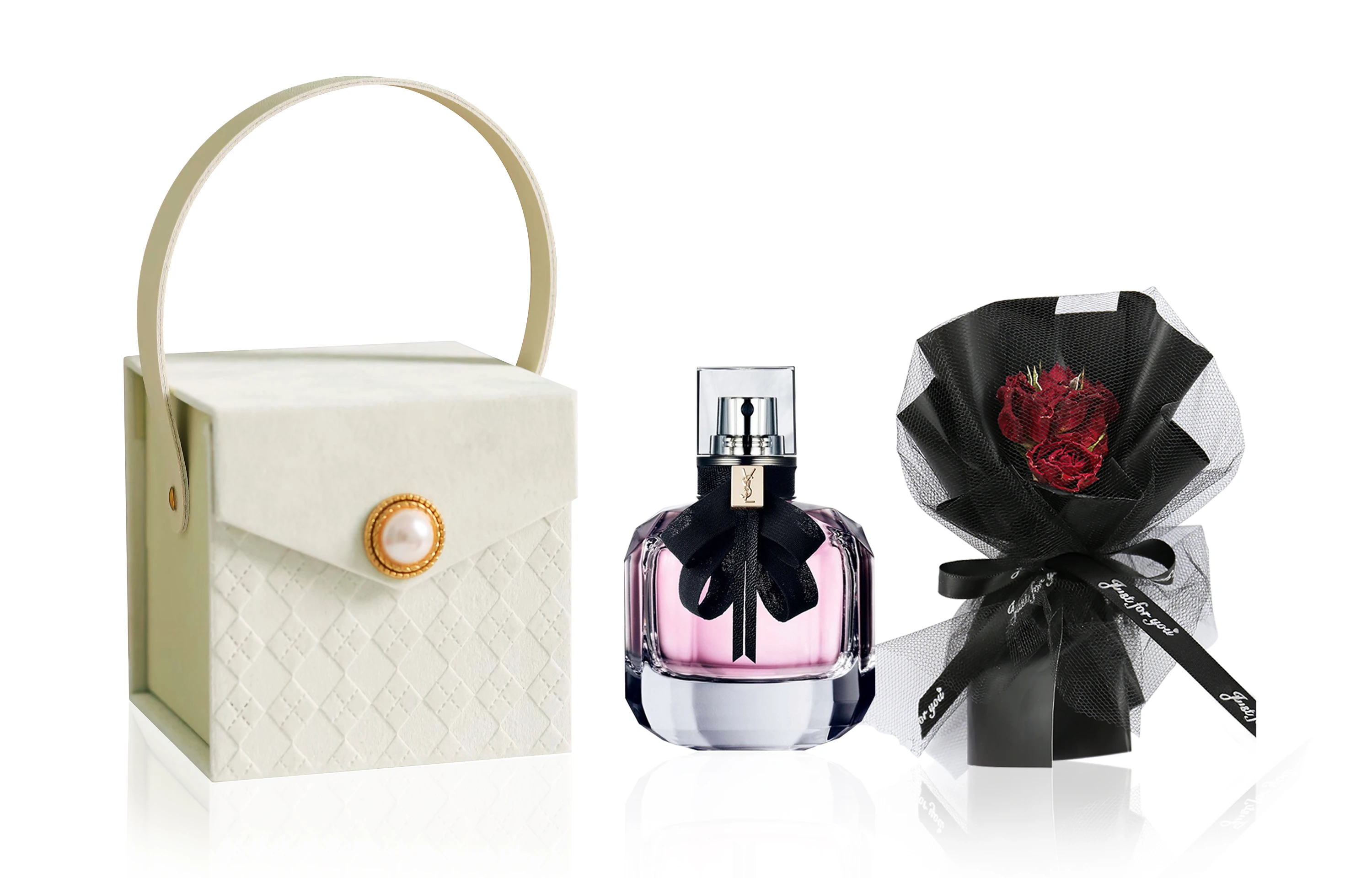 商品[国内直发] Yves Saint Laurent|YSL圣罗兰 反转巴黎 菱形山茶花礼盒香水套装 香水EDP 30ml/50ml/7.5ml+花束,价格¥273,第1张图片