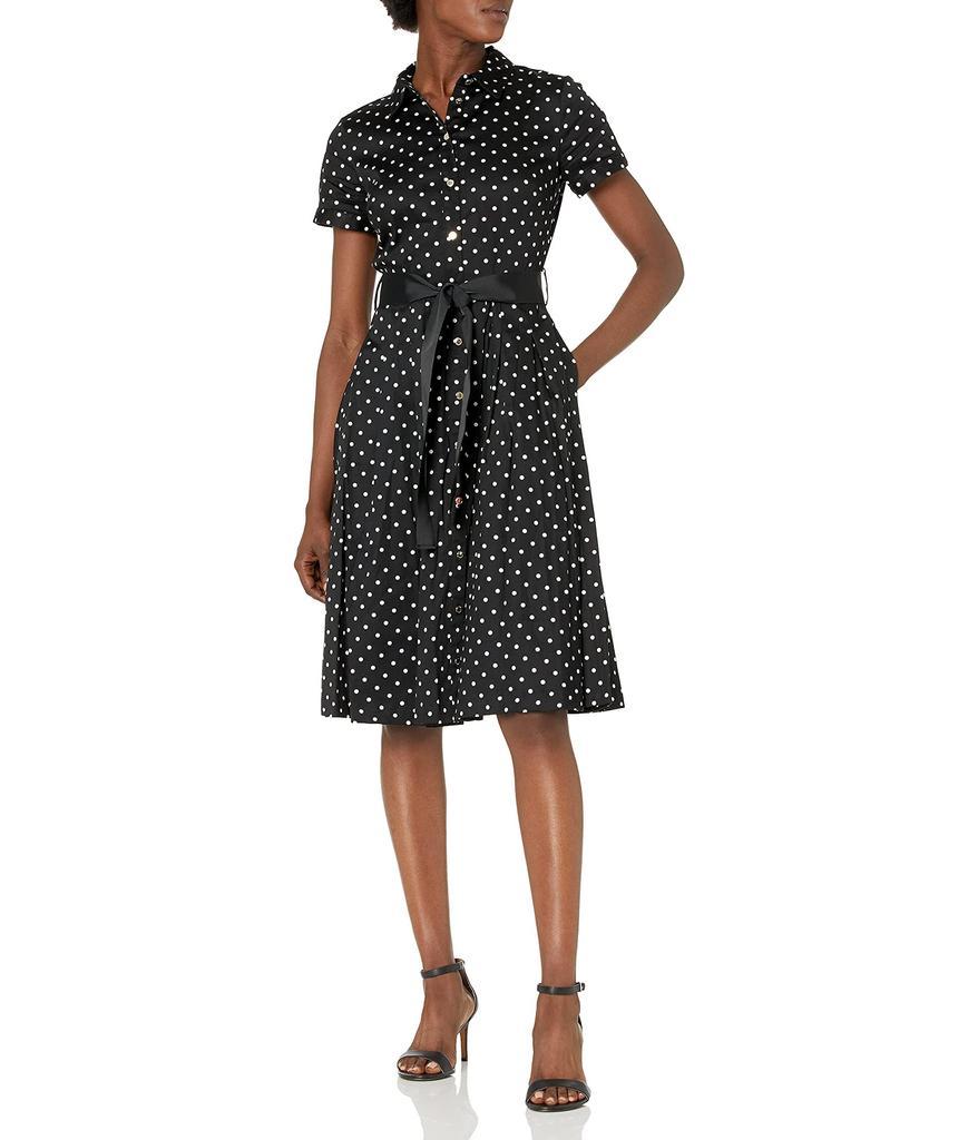 商品Karl Lagerfeld Paris|Women's Polka Dot Cotton Shirt Dress,价格¥621,第1张图片