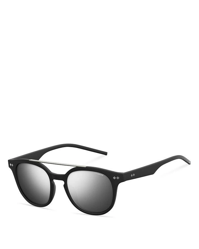 商品Polaroid|Men's Polarized Mirrored Brow Bar Round Sunglasses, 51mm,价格¥487,第2张图片详细描述