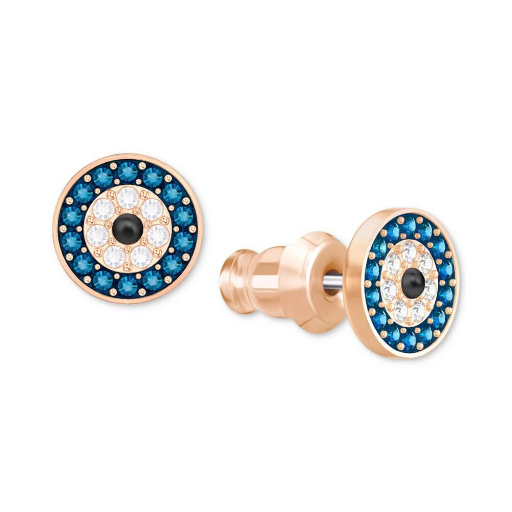 商品Swarovski|Rose Gold-Tone Blue & Clear Pavé Evil Eye Stud Earrings,价格¥354,第3张图片详细描述