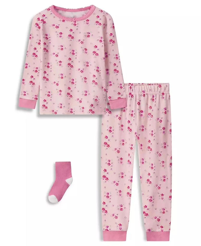 商品Max & Olivia|Baby and Toddler Girl Snug Fit 3-Piece Pajama Set,价格¥72,第1张图片