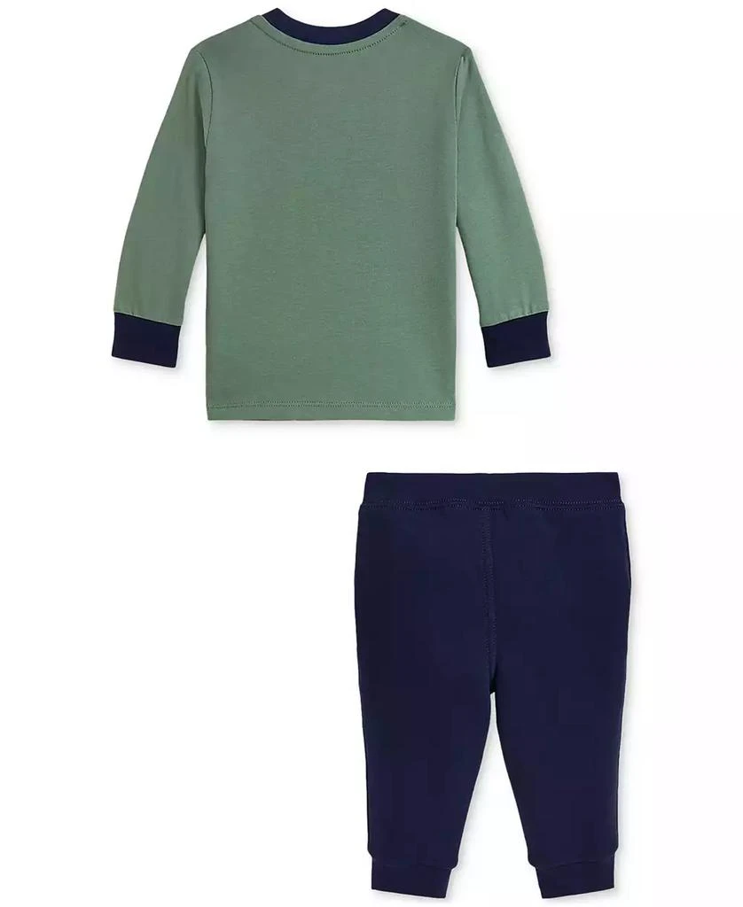 商品Ralph Lauren|Baby Boys 2-Pc. Polo Bear Printed Long-Sleeve T-Shirt & Fleece Pants Set,价格¥389,第2张图片详细描述