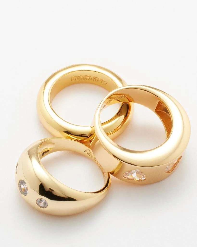 商品Timeless Pearly|Set of three crystal & 24kt gold-plated rings,价格¥2372,第3张图片详细描述