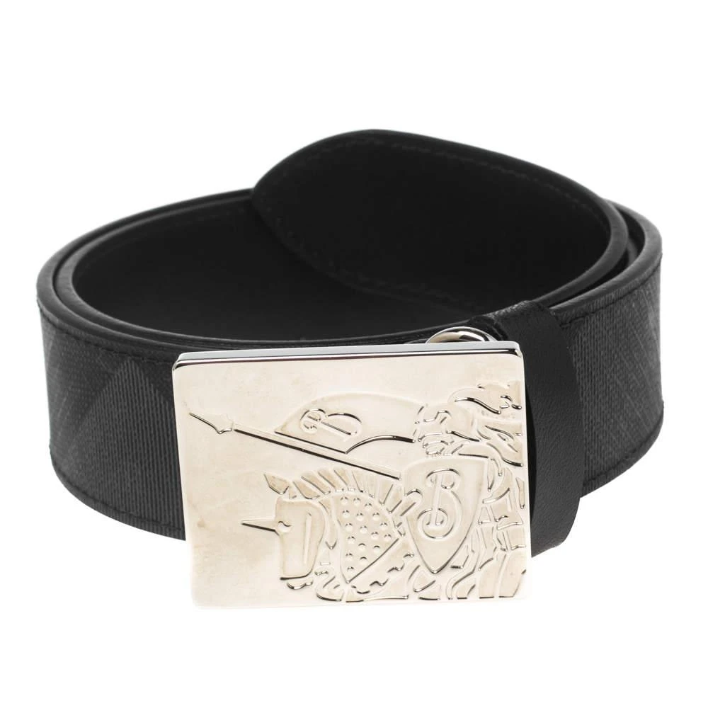 商品[二手商品] Burberry|Burberry Black/Grey Beat Check Coated Canvas Luke Belt 75CM,价格¥2823,第2张图片详细描述