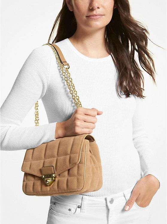 商品Michael Kors|SoHo Large Quilted Suede Shoulder Bag,价格¥851,第4张图片详细描述