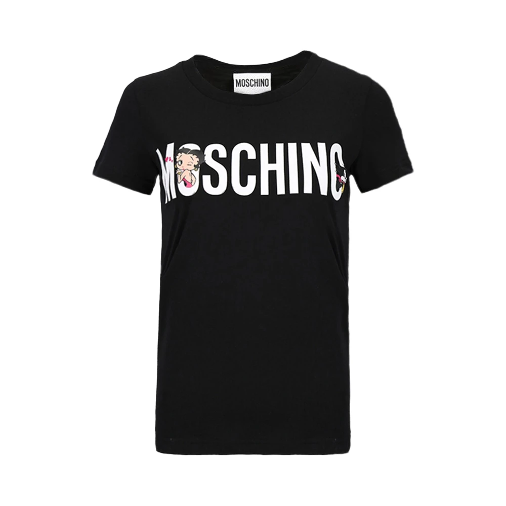 Moschino 莫斯奇诺 女士黑色纯棉T恤 EA0707-0540-1555 商品
