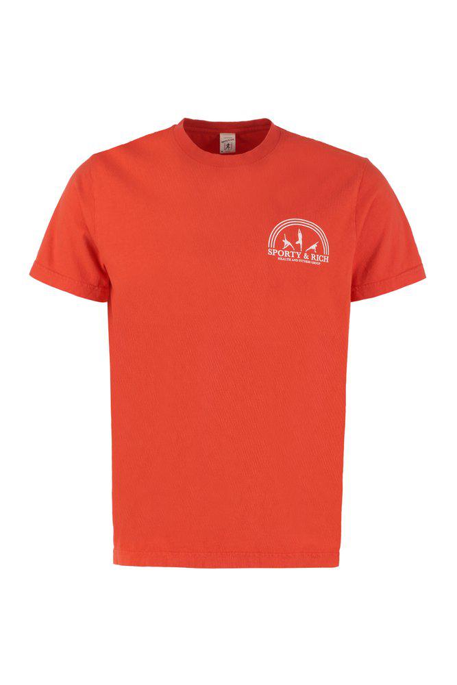 Sporty & Rich	Logo Print Crewneck T-Shirt商品第1张图片规格展示