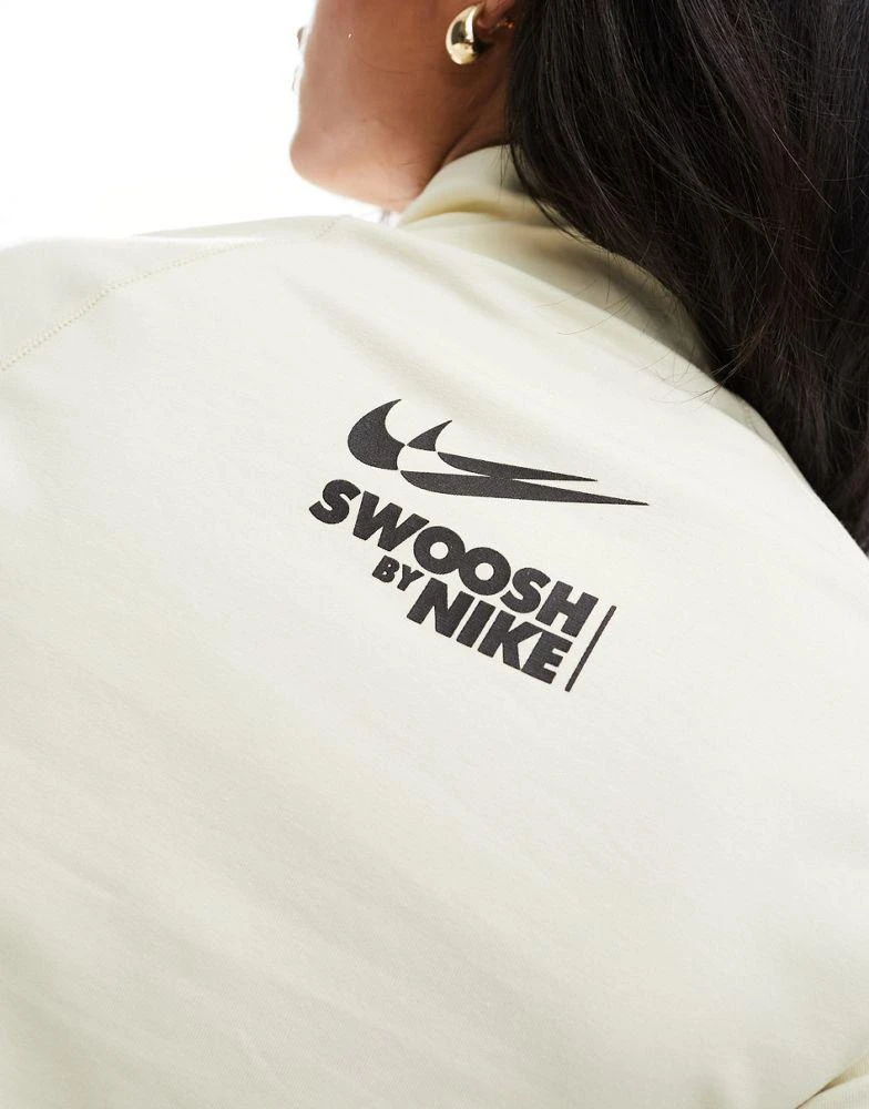 商品NIKE|Nike mini swoosh ribbed zip through jacket in sail white,价格¥266,第2张图片详细描述