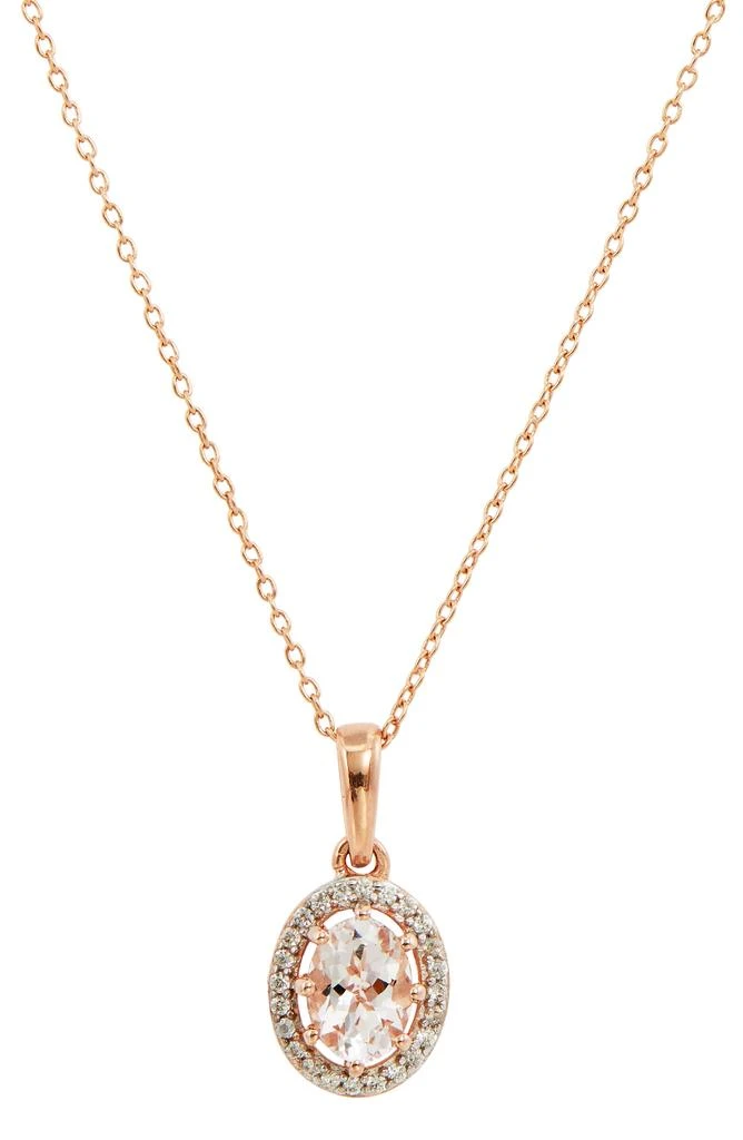 商品Savvy Cie Jewels|Morganite & CZ Pendant Necklace,价格¥450,第1张图片