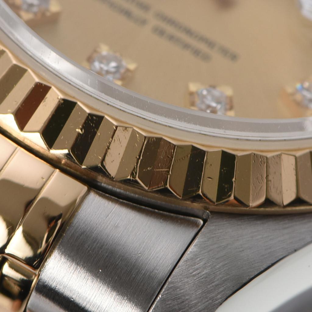 Rolex Champagne Diamonds 18k Yellow Gold And Stainless Steel Datejust 69173G Automatic Women's Wristwatch 26 mm商品第7张图片规格展示