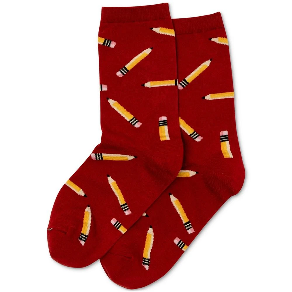 商品Hot Sox|Women's Pencils Printed Crew Socks,价格¥27,第1张图片